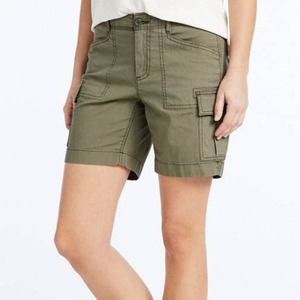 LL Bean Shorts 8 Green Favorite Fit Cargo Stretch Canvas Hiking